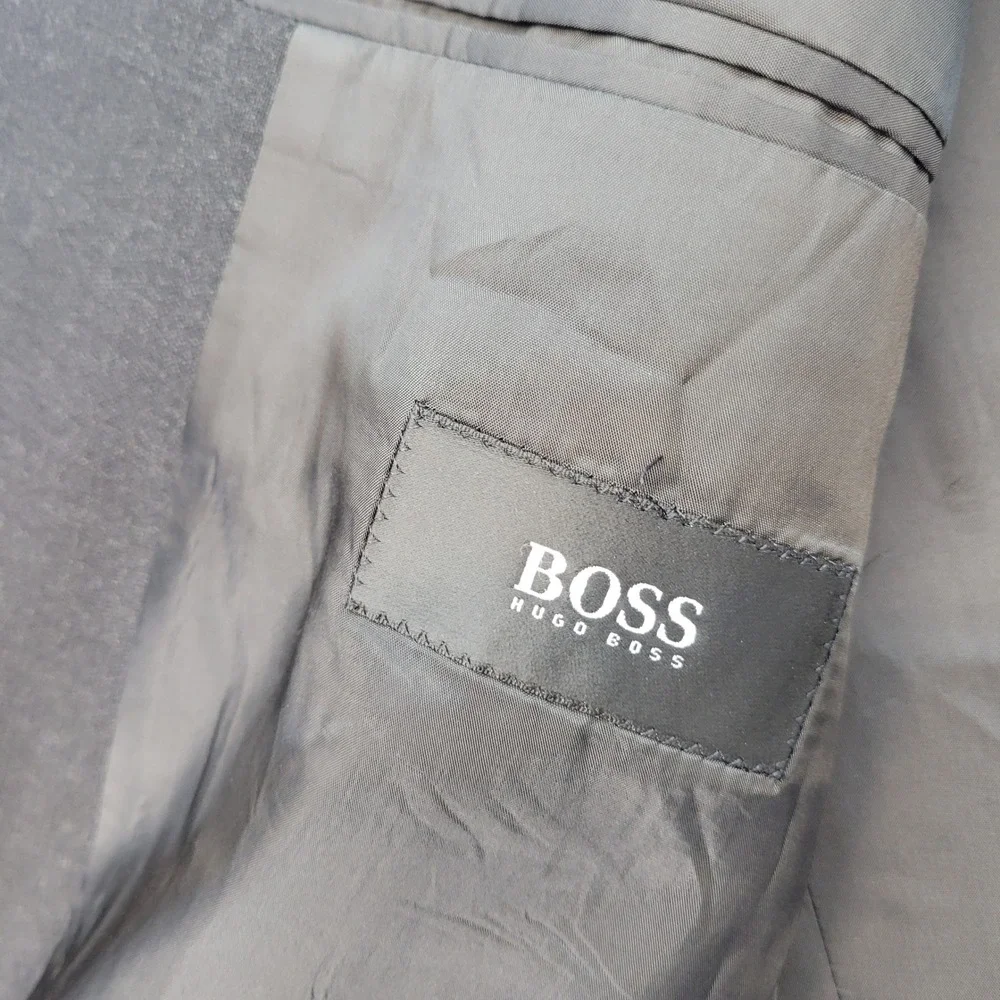 Hugo Boss Blazer Mens 42R Gray Einstein Sigma Virgin Wool Saks Fifth Avenue